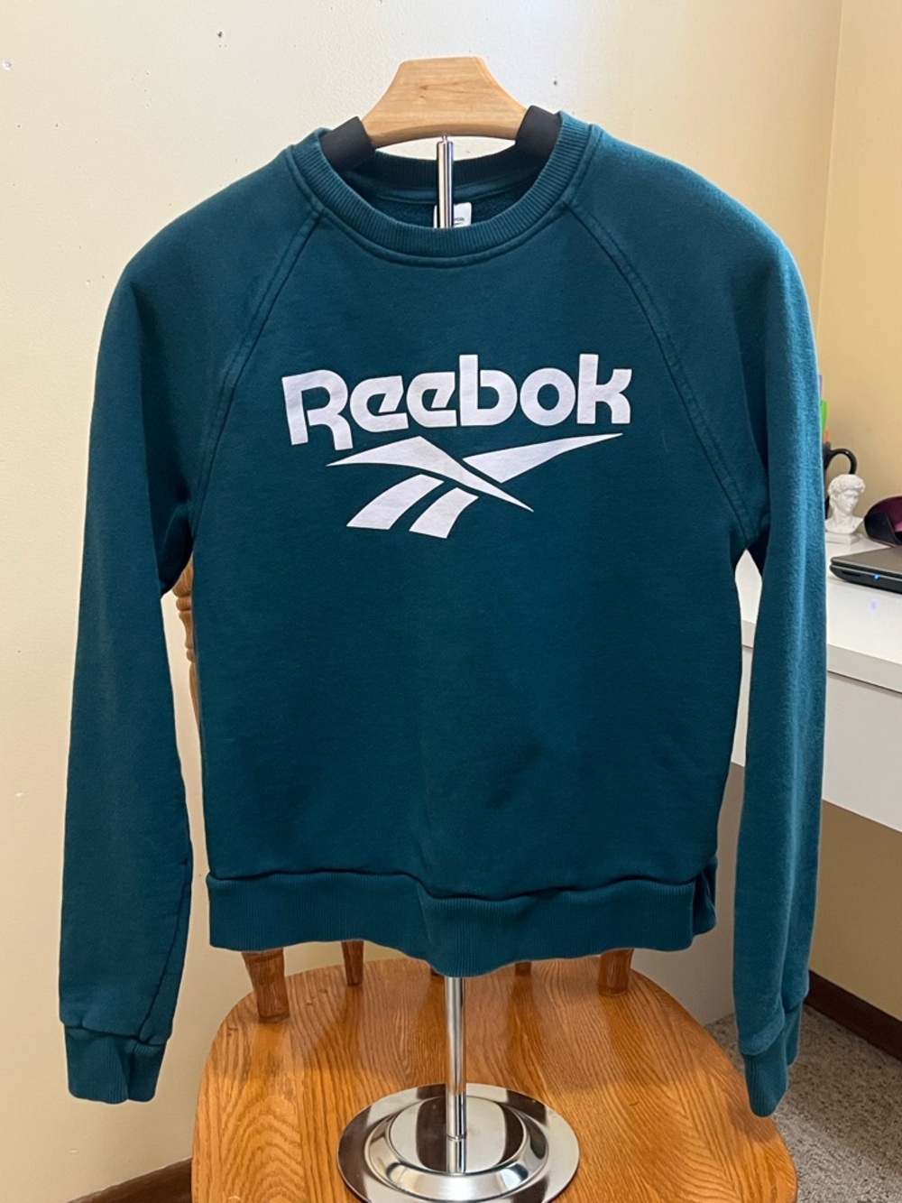 Reebok Crewneck Sweatshirt in Deep Teal with White Logo